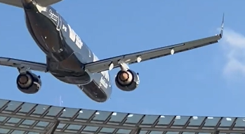 Planes fly just 50 feet above packed stadium roof during rugby match flyover