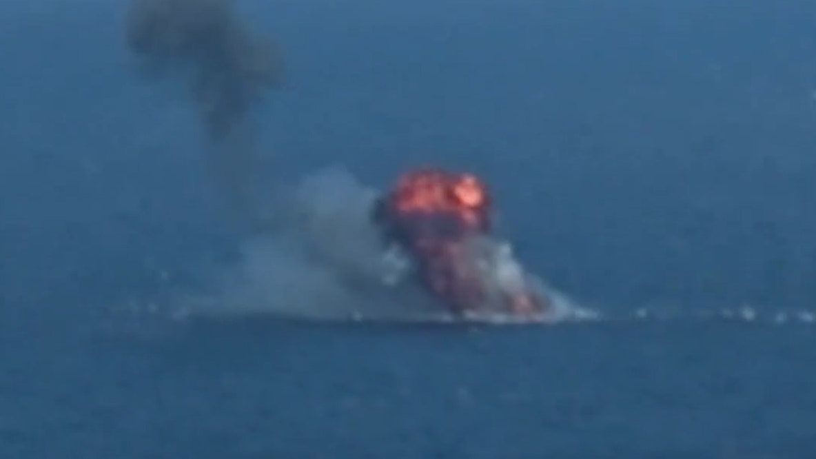 Video shows US forces seizing and sinking floating refueling station