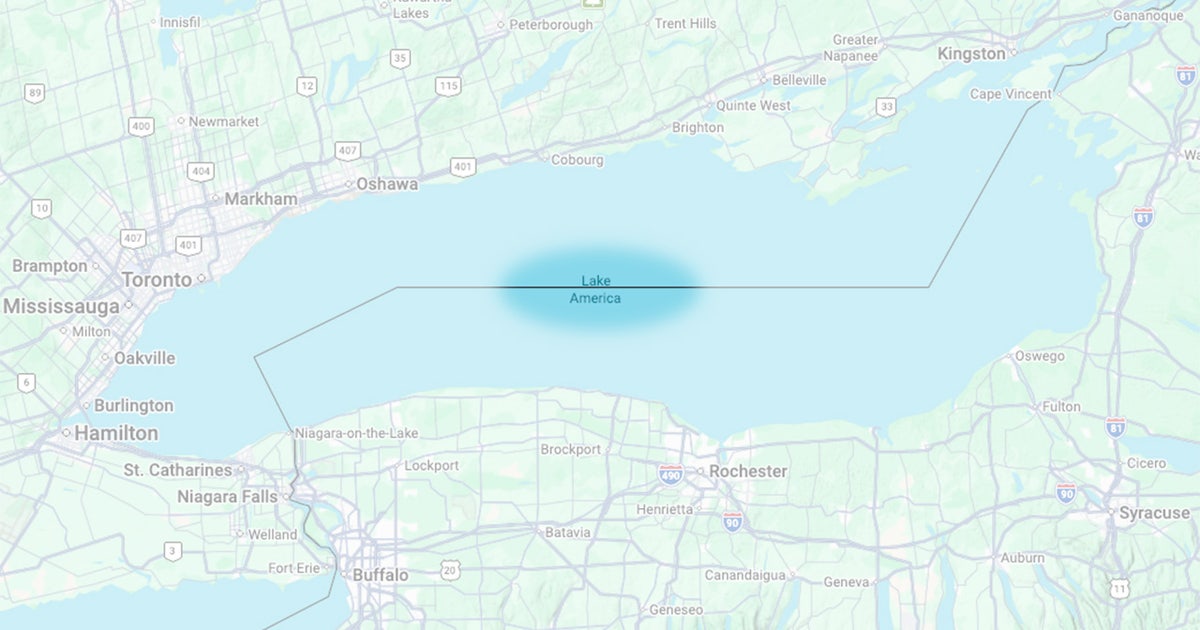 Lake Ontario or Lake America? For Google Maps, it depends