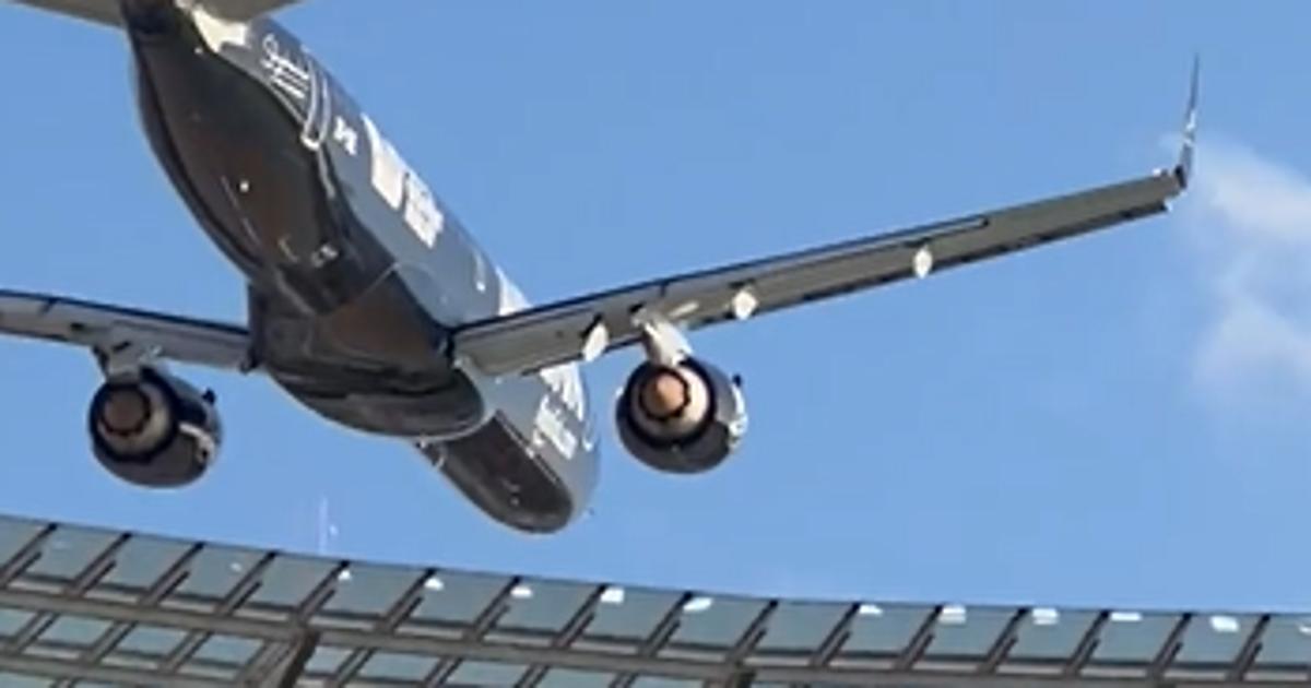 Planes fly just 50 feet above packed stadium roof during rugby match flyover