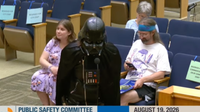 Watch: Man dressed as Darth Vader speaks on Flock cameras at San Diego council meeting