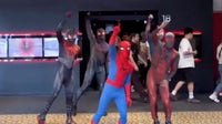 Watch: Costumed fans create memorable moment after Spider-Man viewing