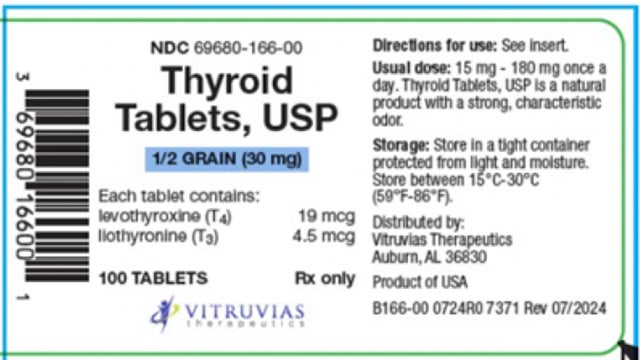 Thyroid tablets recalled because they may be ‘superpotent’