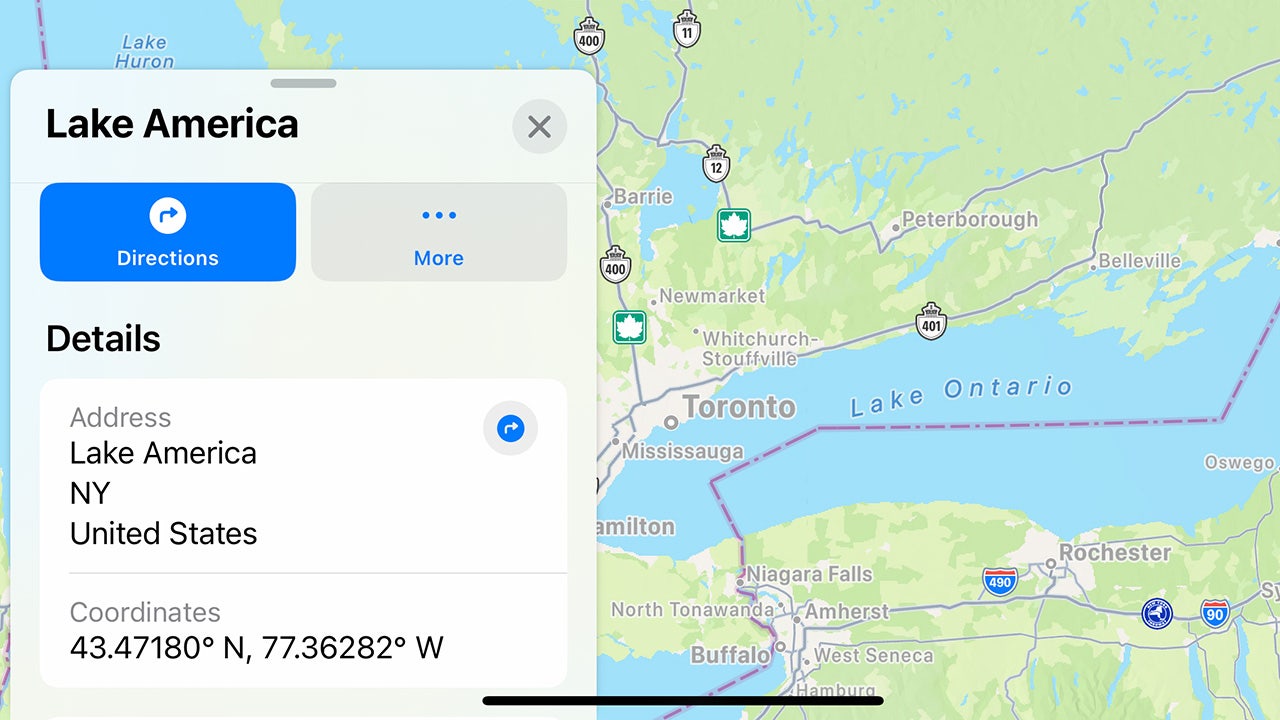 Apple Maps switches to ‘Lake America’ for some users