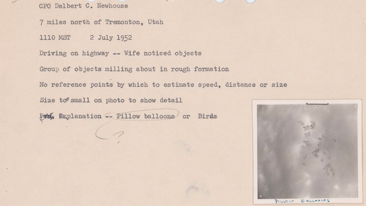 Pentagon releases sixth batch of declassified UFO files including video of swarm of objects over Utah in 1952