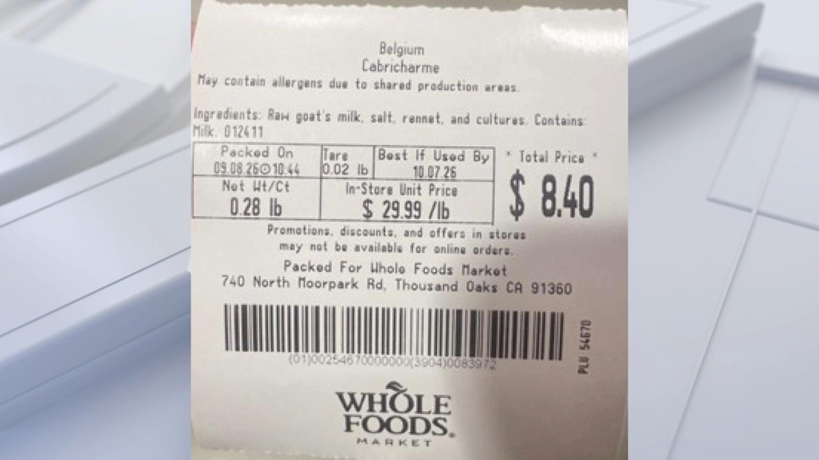 Cheese sold at Whole Foods in several states recalled due to allergy risk of undeclared ingredient
