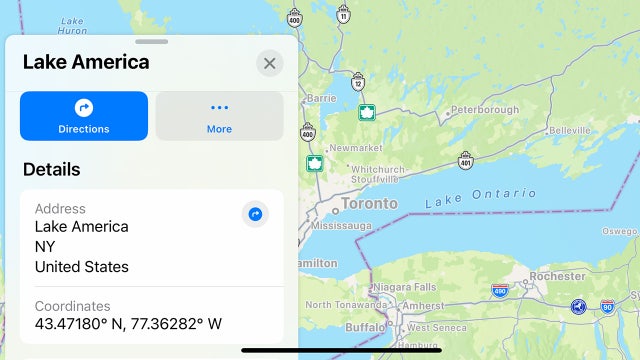 Apple Maps switches to ‘Lake America’ for some users