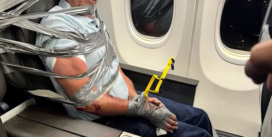 American Airlines passenger duct-taped to seat after alleged midair outburst