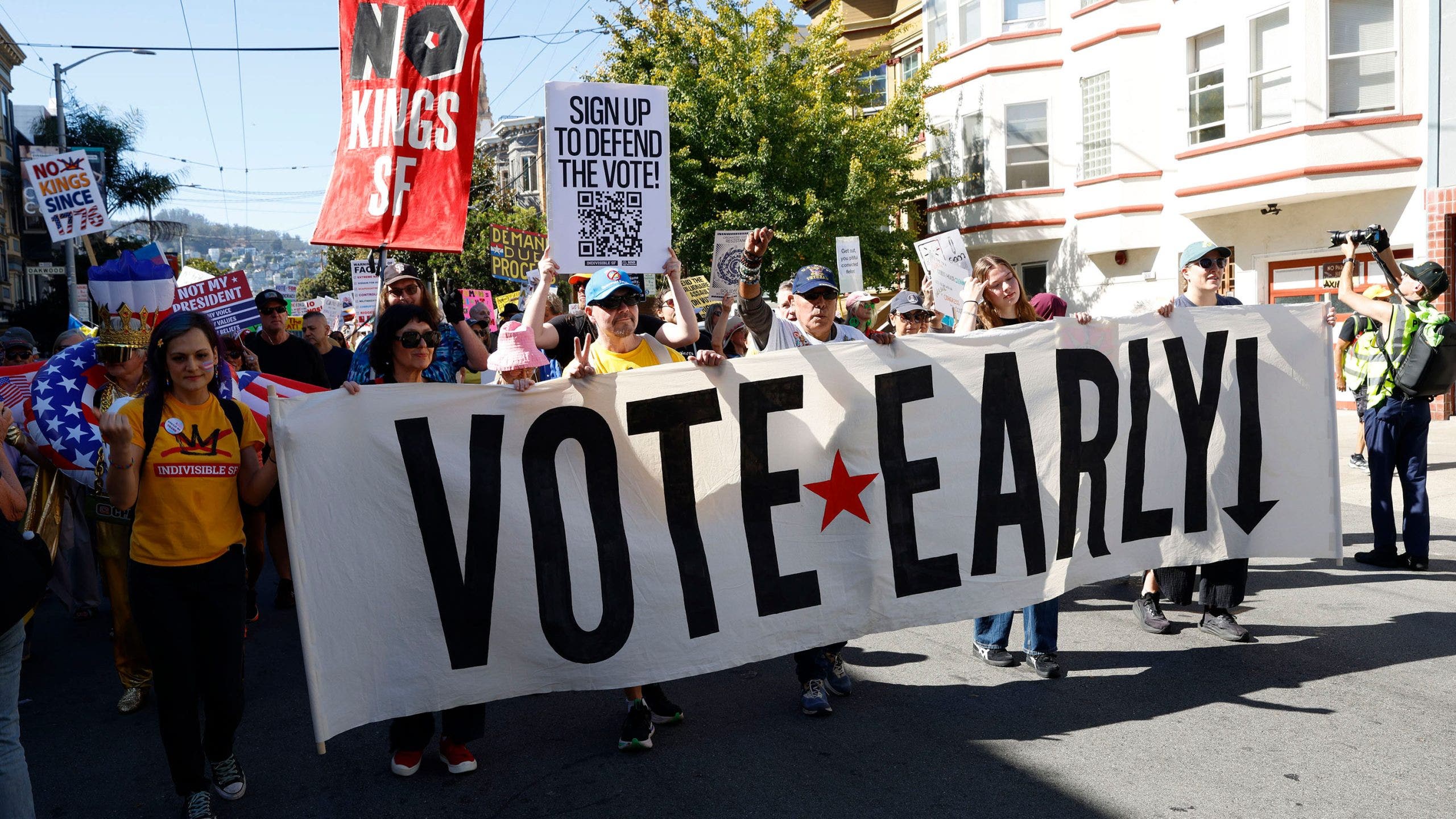 ‘No Kings' rallies across US push voting early; here's how many voters already have