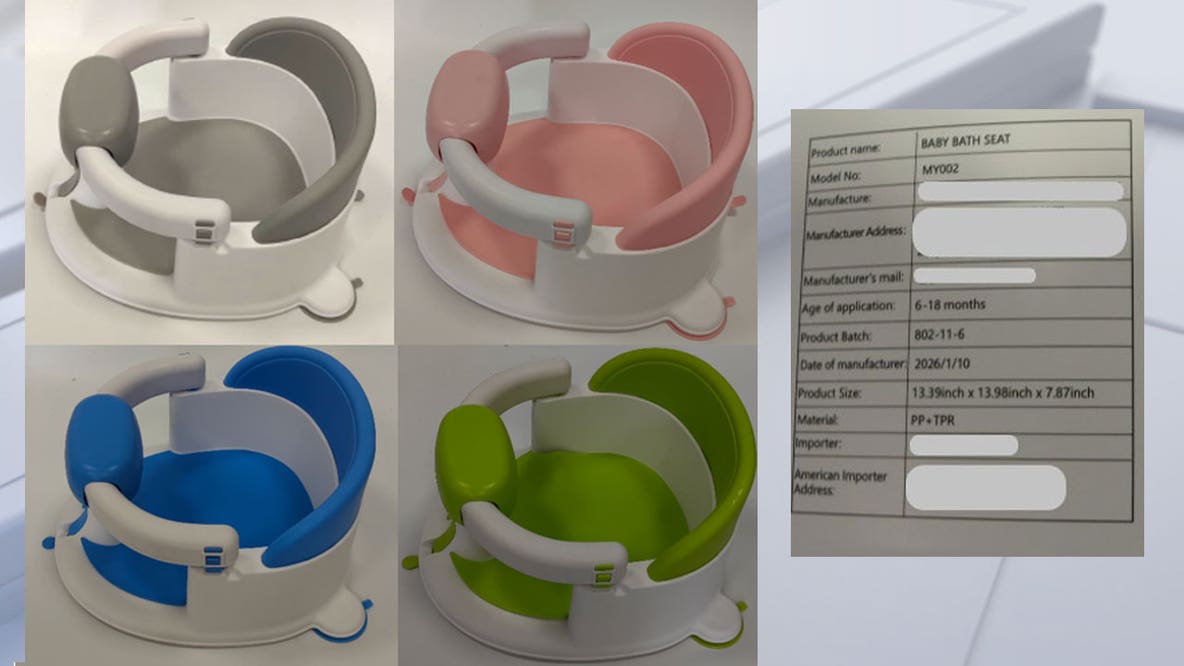 Baby bath seats sold on Amazon under recall for risk of serious injury, drowning