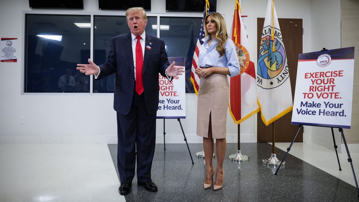 Trump talks midterm issues, praises first lady on securing ceasefire after casting early vote in Florida