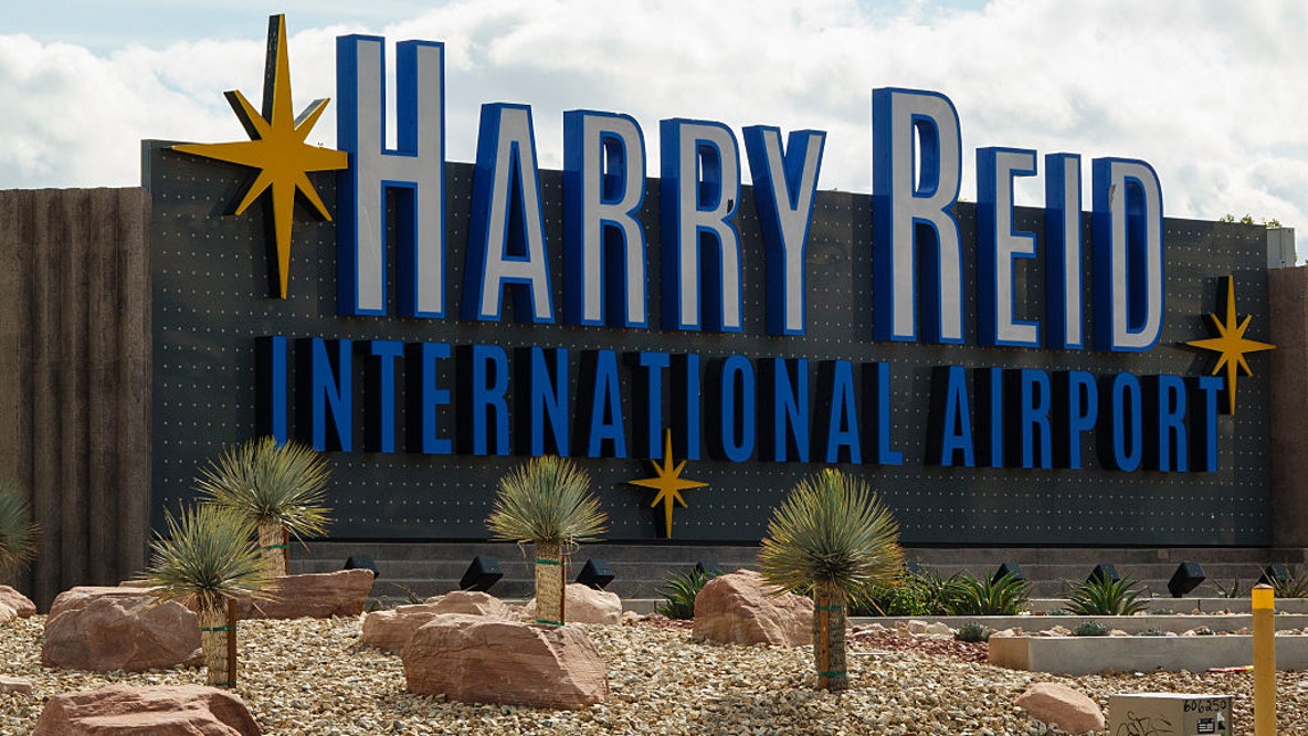 Private jet runs off Vegas runway and crashes into airport fence