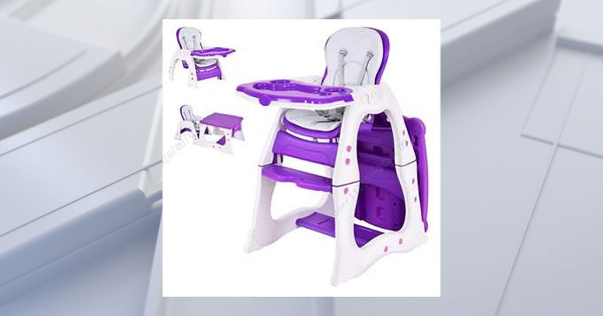 Convertible high chairs sold nationwide recalled for entrapment, fall risk