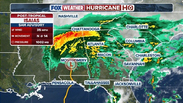 Isaias latest: 4 deaths reported as weakened storm moves inland