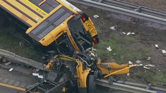NJ school bus missed exit before crash; police probing if driver tried illegal U-turn