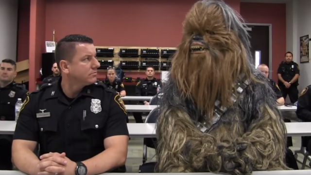 Star Wars' Chewbacca gets leading role in Texas police recruiting video