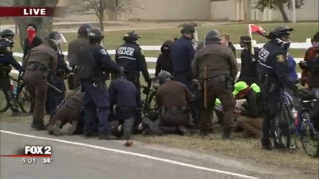 Violent clashes break out at white nationalist gathering at Michigan State