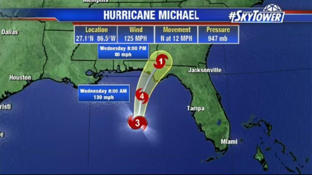 Michael could strengthen to Category 4 before landfall