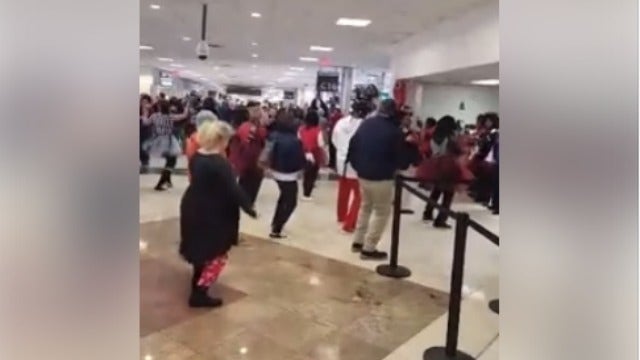 Falcons fans, passengers dance at Atlanta airport
