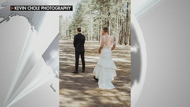 Brother-in-law surprises nervous groom in wedding dress