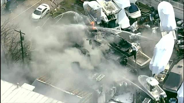 Several boats destroyed in huge marina fire