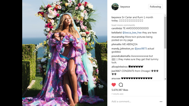 Beyonce shares photo of newborn twins Sir Carter and Rumi