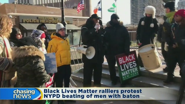 Black Lives Matter ralliers stage NYPD protest