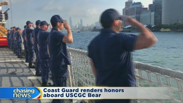 Coast Guard members render honors for 9/11