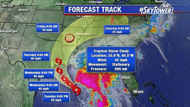 Tropical Storm Cindy forms in Gulf of Mexico