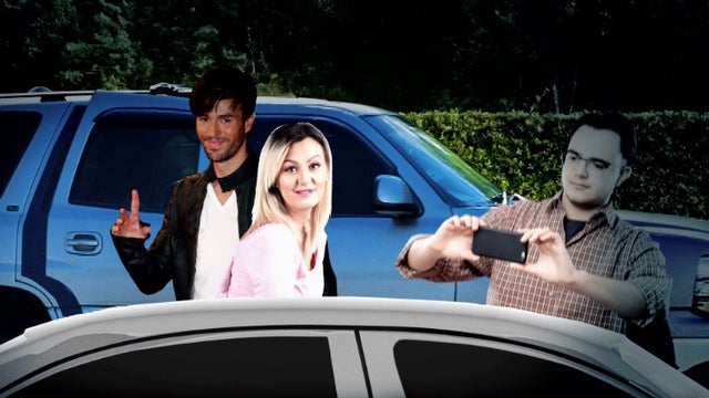 Enrique Iglesias stops car to take a picture with a fan