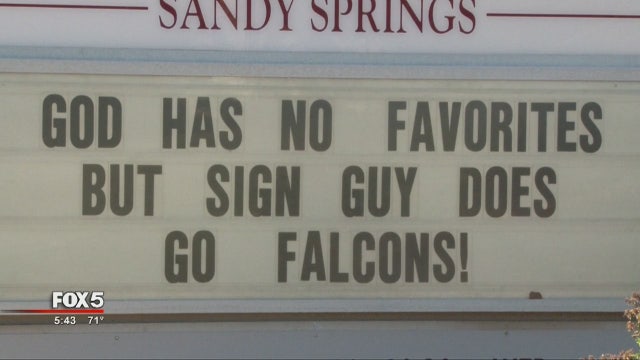 Church signs in Georgia support the Falcons
