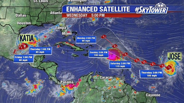 Hurricanes Jose, Katia projected to avoid U.S.