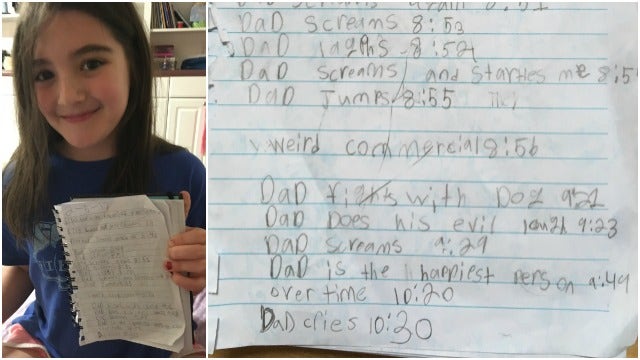 GA girl takes priceless notes on dad watching Falcons in Super Bowl