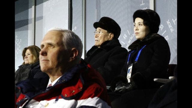 Kim Jong Un's sister takes seat behind VP Pence at Olympics