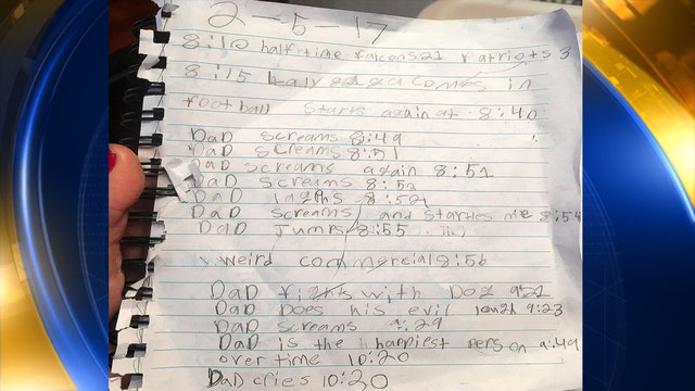 Girl takes hilarious notes on dad's reactions during Super Bowl