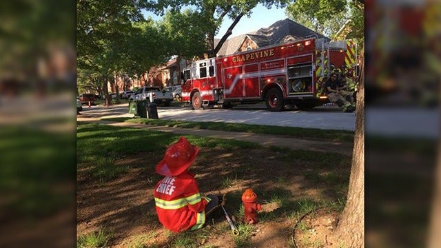 Young firefighter-to-be eager to help out Grapevine FD