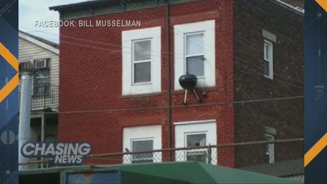 Man explains why he attached grill to apartment window