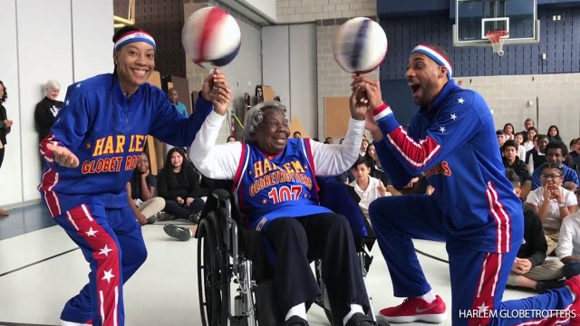 Happy 109th Birthday! DC centenarian Virginia McLaurin celebrates with Harlem Globetrotters