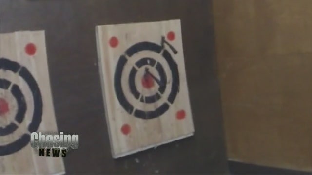 Indoor hatchet-throwing range in New Jersey