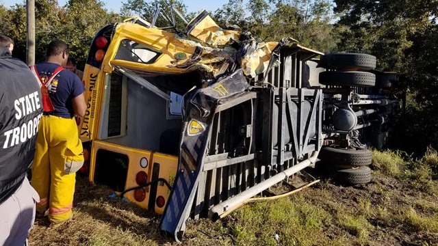 Students injured after truck hits school bus in Lake Placid