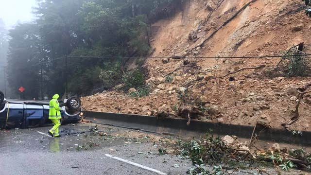 Mudslide closes Highway 17 near Scotts Valley