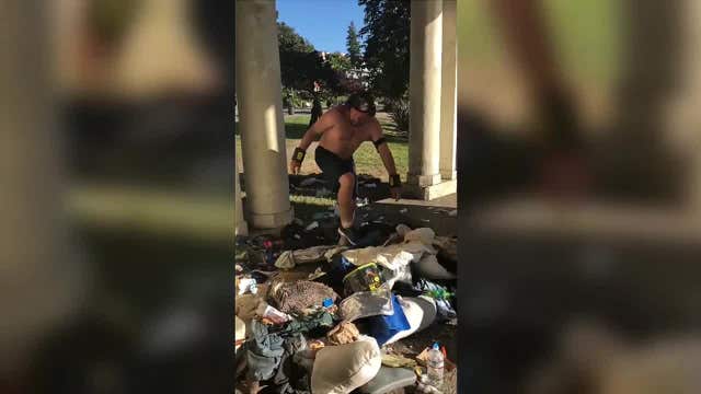 Viral video: Jogger tosses homeless man's belongings in Oakland's Lake Merritt