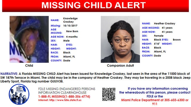 Amber Alert cancelled for Miami infant