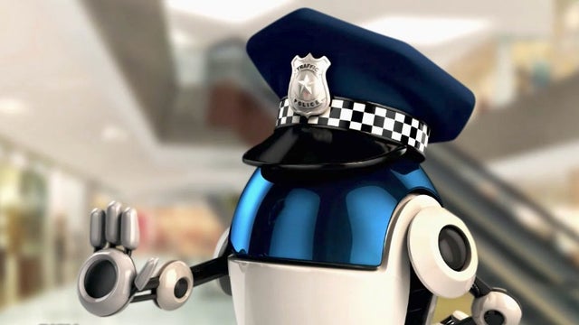 Real-life Robocop patrols the mall