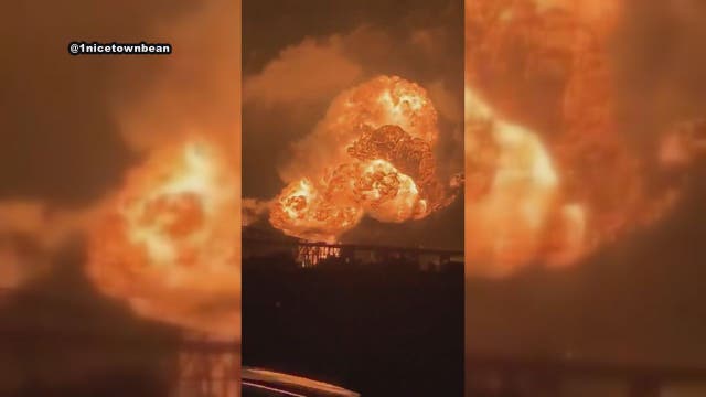 Massive explosion at Philadelphia oil refinery caught on video