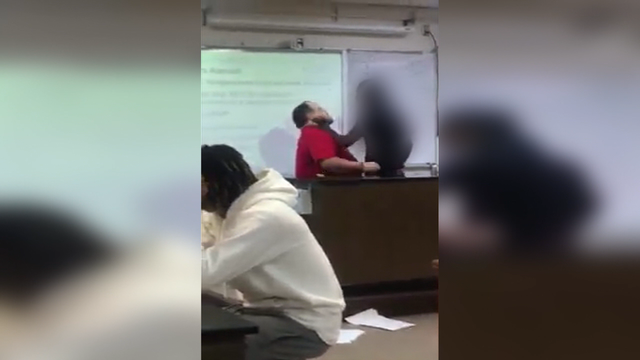 Cedar Hill HS teacher keeps calm when shoved by student