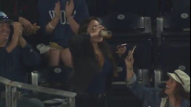 Padres fan catches foul ball in beer, then chugs with ball still in cup