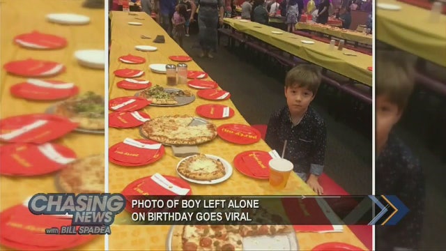 Photo of boy left alone on birthday goes viral