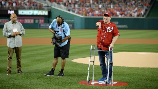 Congressman Steve Scalise throws out first pitch at Nationals-Cubs playoff game
