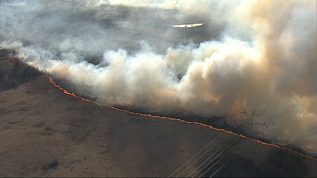 Large grass fire burns Wise County on Wednesday